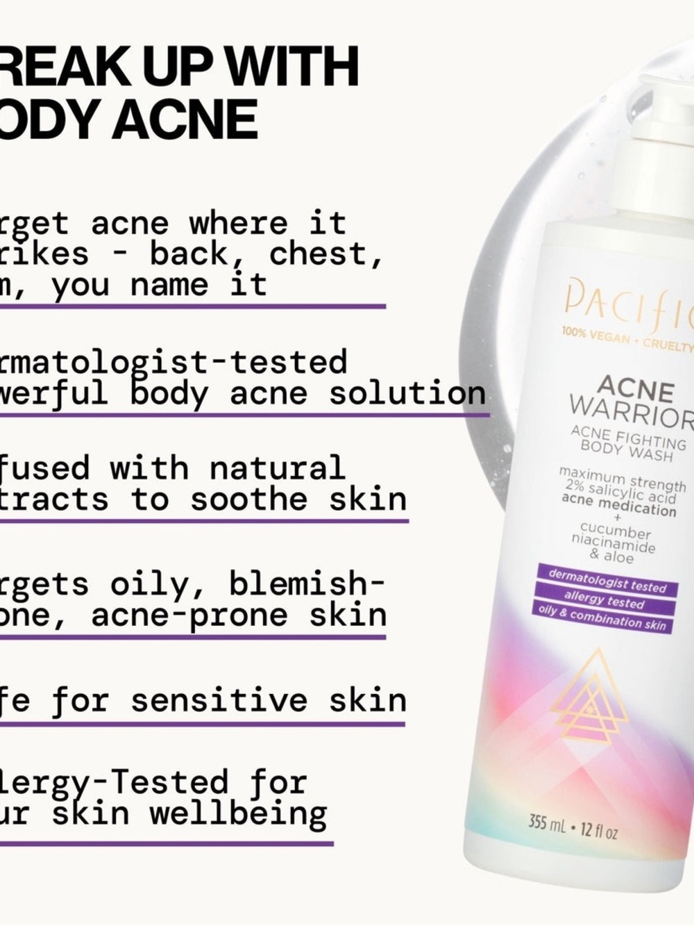 Pacifica Acne Warrior Body Wash - Picture 3 of 7